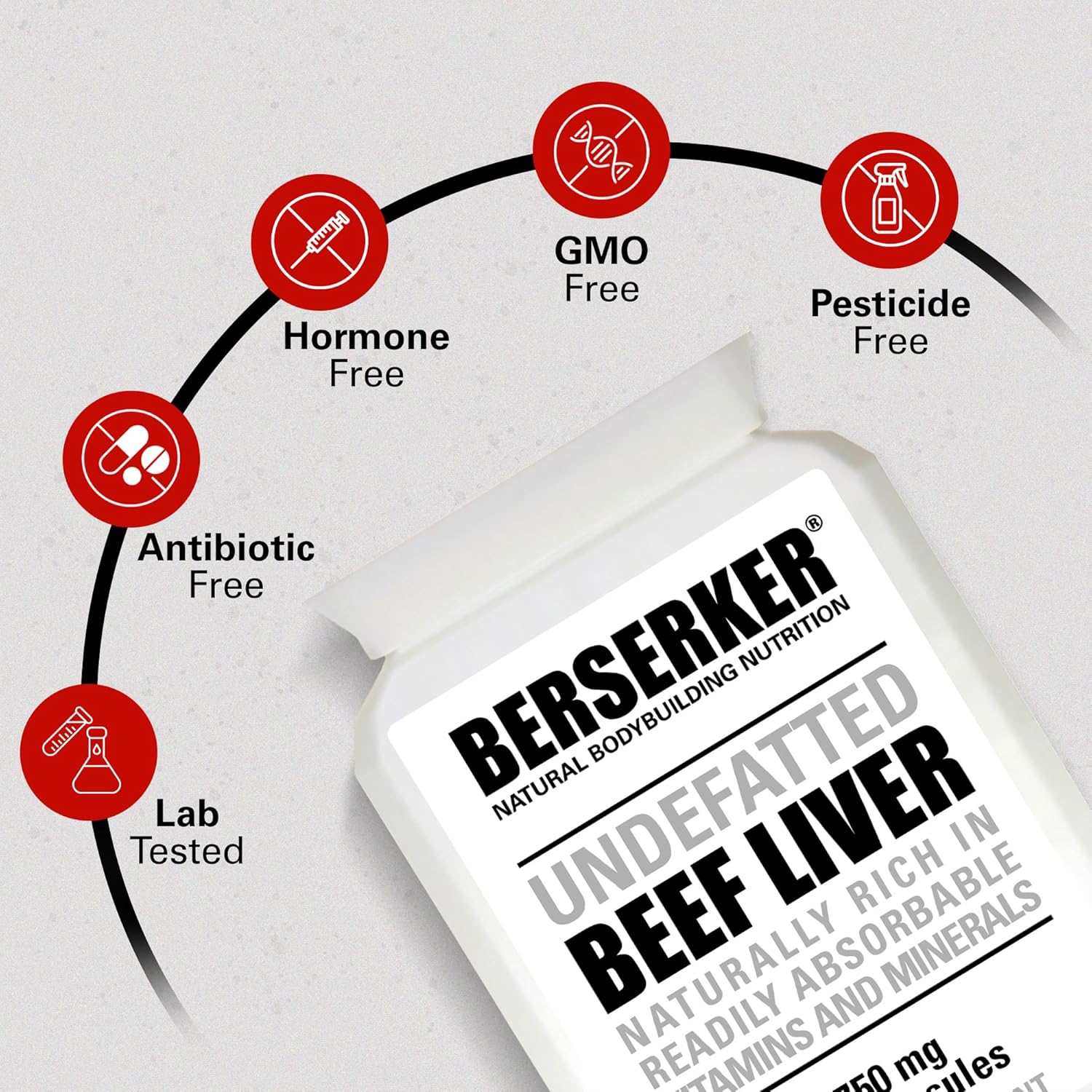 Berserker Desiccated Beef Liver Supplement 750mg per Capsule 500 Capsules, Un-defatted to Provide Full Absorption of Naturally Occurring Vitamins and Minerals Found in Beef Liver | Made in The UK : Amazon.co.uk: Health & Personal Care