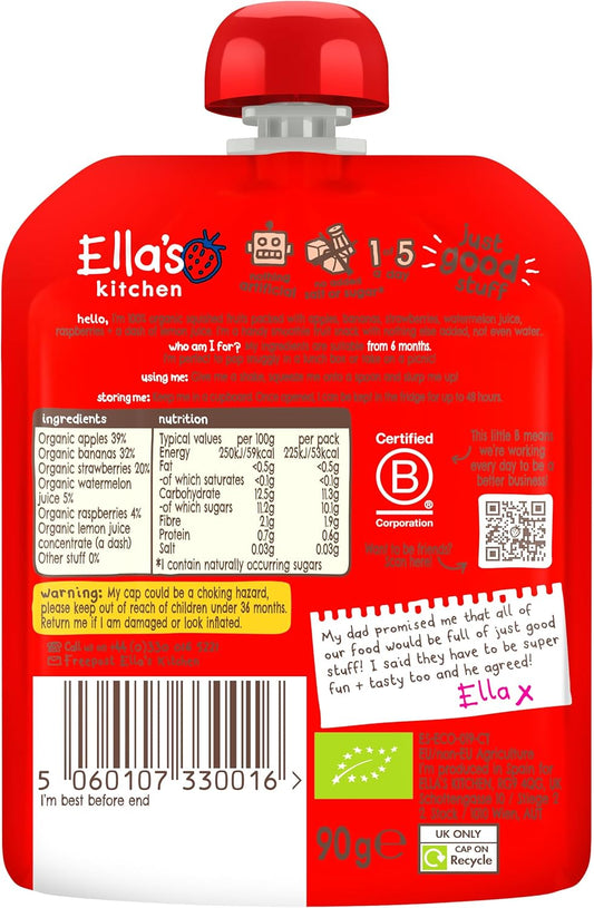 Ella'S Kitchen The Red One Smoothie Fruits 90 G (Pack Of 12) (Organic)