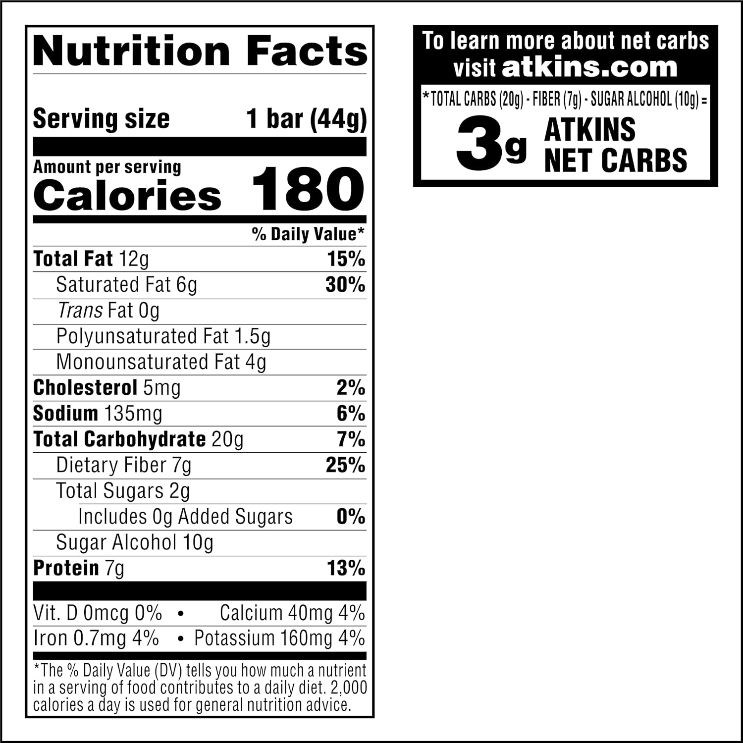 Atkins Caramel Chocolate Nut Roll Snack Bar, Protein Snack, High in Fiber, 2g Sugar, 16 Count