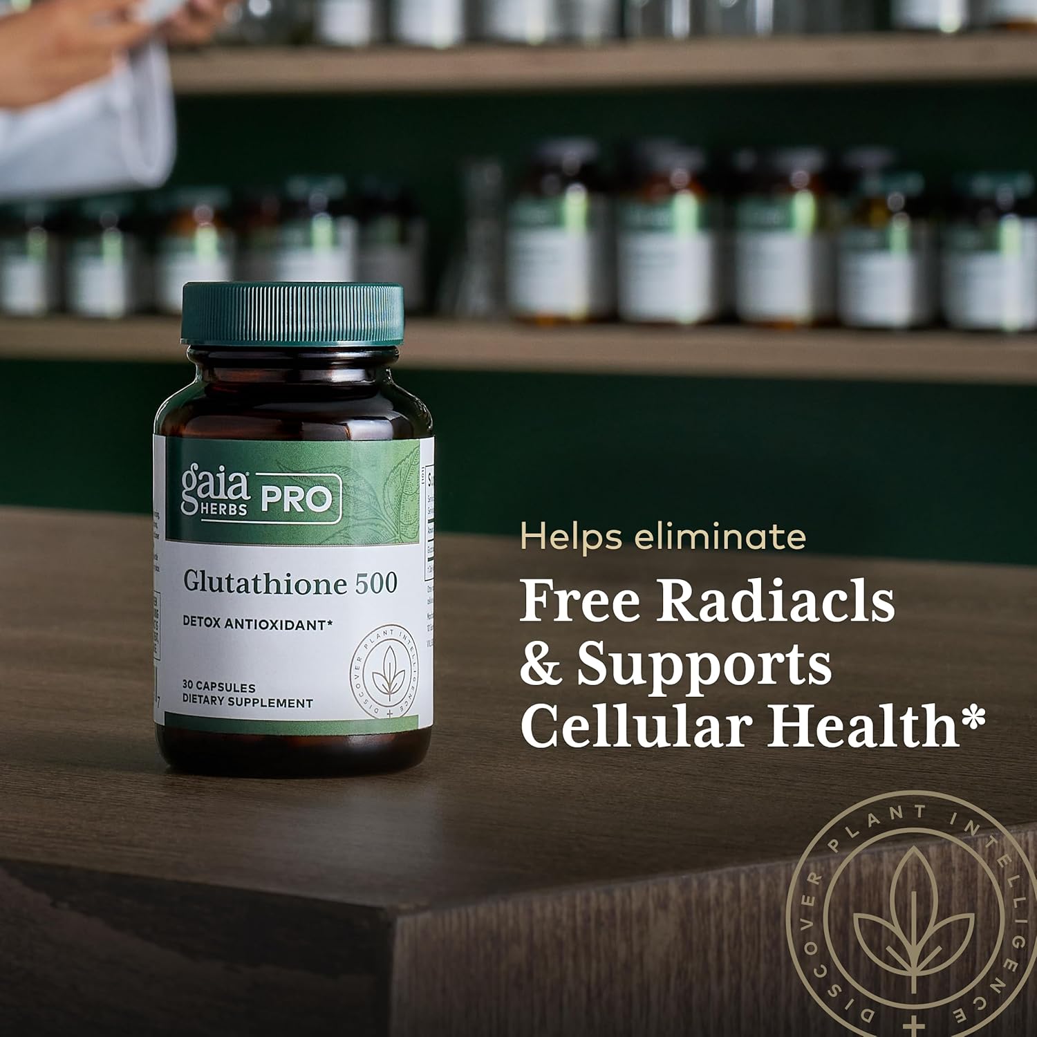 Gaia Herbs Pro Glutathione 500 - Herbal Supplement for Antioxidant Support - 30 Capsules (30 Servings) : Health & Household