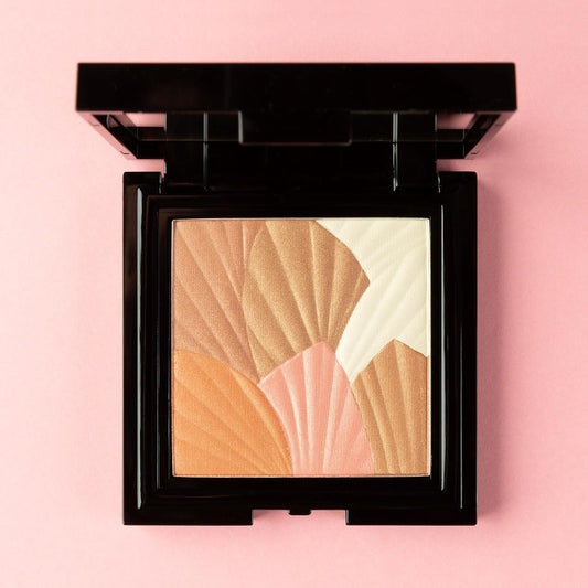 Mii Cosmetics Celestial Skin Shimmer Bronzer & Highlighter Palette, Face Palette For Bronzing, Highlighting & Blush, Includes 6 Shades, Blendable & Buildable, Golden Bronze Shimmer, Aurora