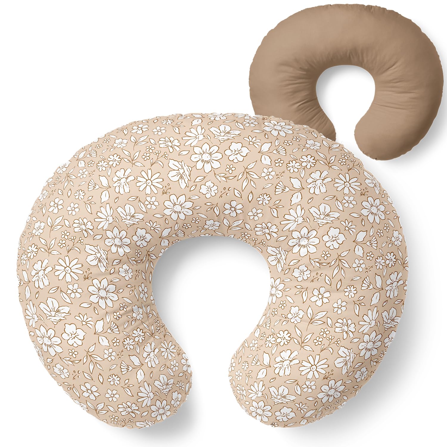 Pobibaby 1-Pack Premium Nursing Pillow Cover - Ultra Soft & Stretchy 96% Cotton, Breastfeeding Pillow Cover For Baby Boys And Girls (Meadow)