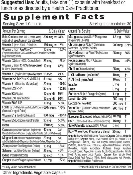 EMERALD LABS Men's 45+ 1-Daily Multi - Made with Saw Palmetto, Lycopene & More for Heart, Bone & Immune Support* - Gluten-Free - 30 Vegetable Capsules