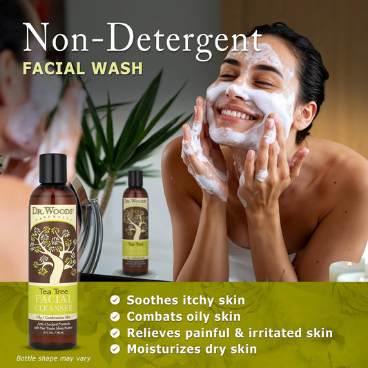Dr. Woods Vision Tea Tree Liquid Facial Cleanser With Organic Shea Butter, 8 Fl Oz