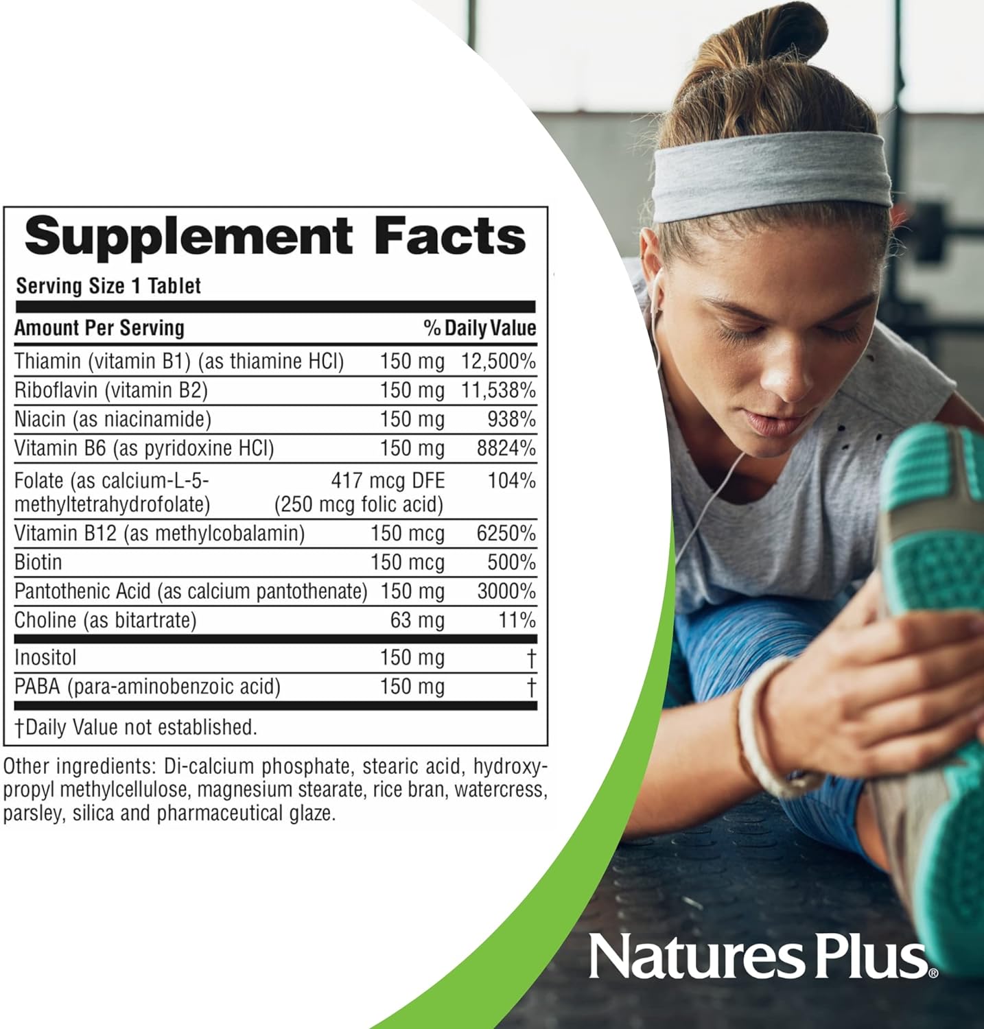 NaturesPlus Mega B-150 Complex - 90 Sustained Release Vegetarian Tablets - Maximum Potency B Complex Vitamin Supplement -Gluten Free - 90 Servings : Health & Household