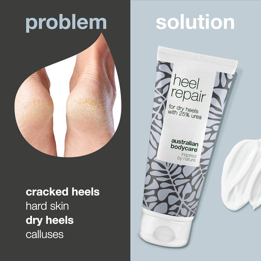 Australian Bodycare Cracked Heel Repair Cream 100ml | Tea Tree Oil Myrtle | Hard Skin Remover | 25% Urea Cream | Cracked Heel Balm | Heel Care for Dry & Cracked Feet | Australian Tea Tree Oil