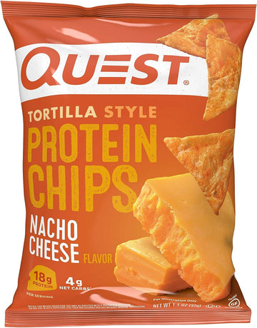 Quest Nutrition Tortilla Style Protein Chips, Low Carb, Nacho Cheese 1.1 Ounce (Pack of 12)