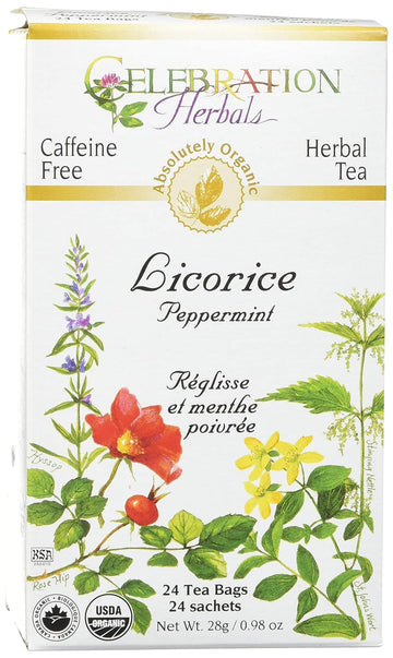 Celebration Herbals Organic Tea Licorice Peppermint, 24 Ct