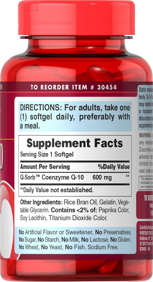 Puritan'S Pride Q-Sorb Coq10 600Mg, Supports Heart Health,60 Rapid Release Softgels