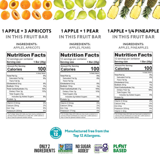 That'S It. (36 Count) Variety Pack | Apricot, Pear, And Pineapple Flavors | 100% Natural Real Fruit Bars Plant-Based, Vegan, Gluten-Free, No Added Sugar, Top 12 Allergen Free