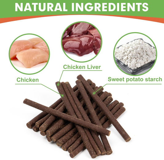 Mon2Sun Dog Jerky Treats, 5 Inch Chicken Sticks (Chicken Liver Flavor) Rawhide Free Dog Training Treats For Small Dogs, Soft And Healthy Dog Snacks, 10.58Oz (40 Count-Pack Of 1)