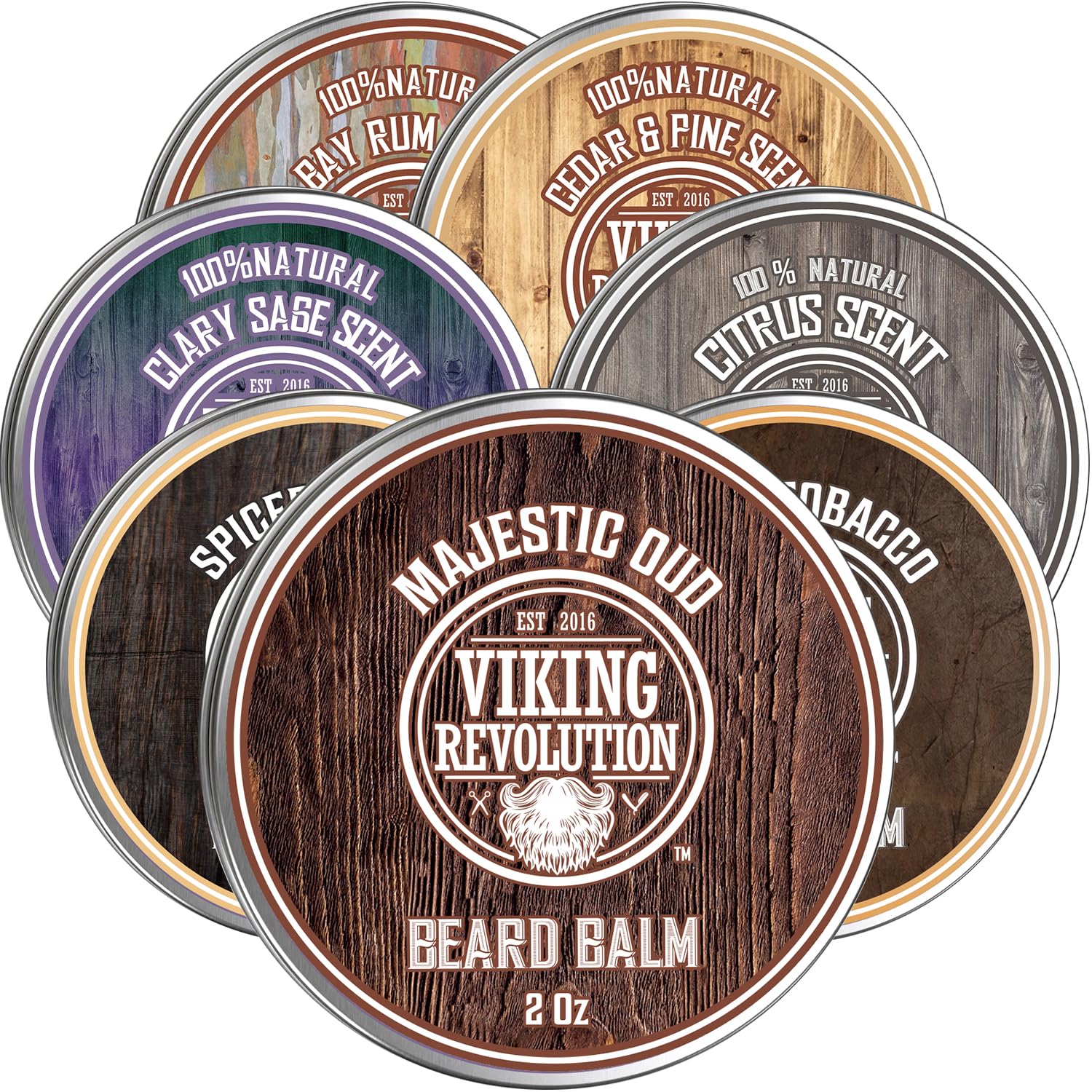 Viking Revolution Majestic Oud Beard Balm - Beard Butter With Argan Oil, Beard Softener For Men With Jojoba Oil - Beard Moisturizer For Men With Beeswax - Beard Wax For Men (2Oz, 1 Pack)