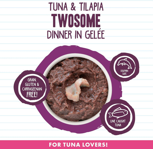 Weruva Best Feline Friend (B.F.F.) Tuna & Tilapia Twosome With Tuna & Tilapia In Gelée Cat Food, 5.5Oz Can (Pack Of 24)