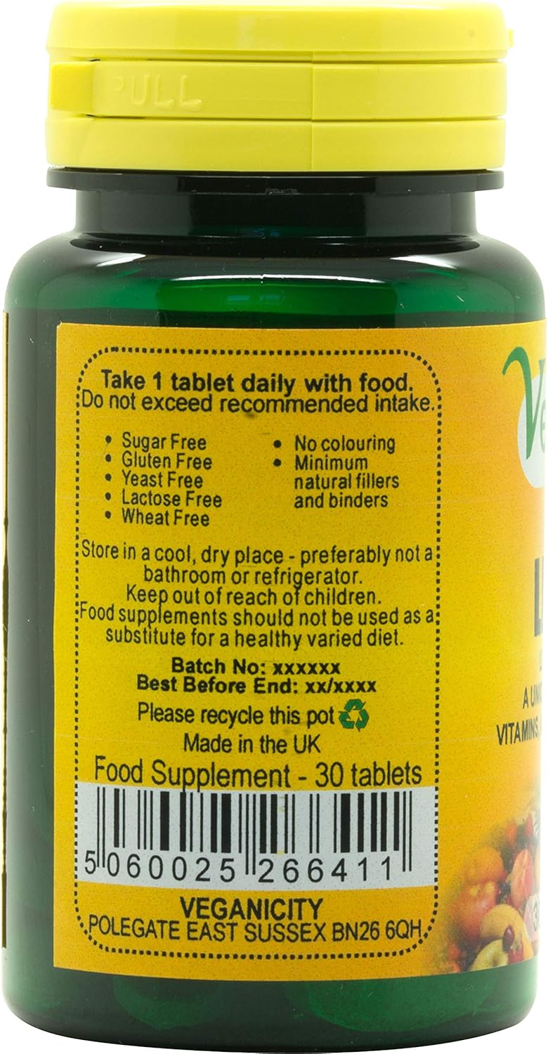 Veganicity Liver Kind : One-A-Day Multi Nutrient Supplement For Liver Support : 30 Tablets
