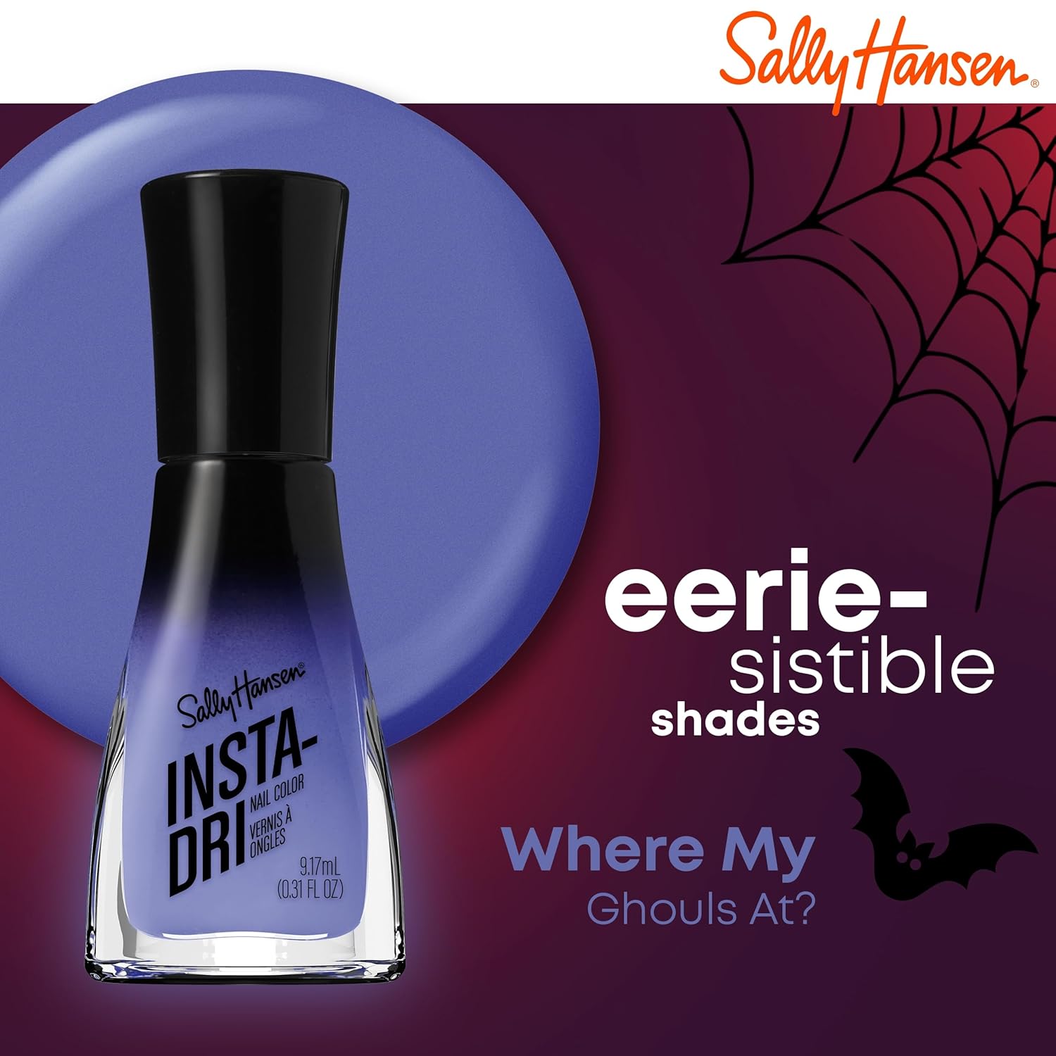 Sally Hansen Insta-Dri Nail Polish - Halloween Collection, Where My Ghouls At? - 0.31 fl oz : Beauty & Personal Care