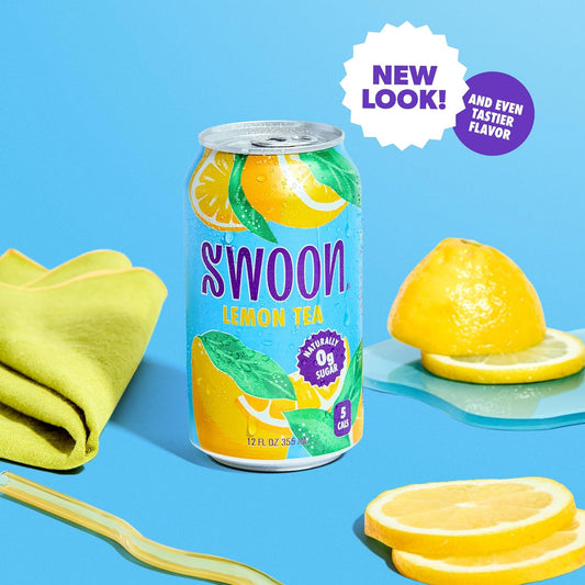 Swoon Lemon Tea - Sugar Free Fruit Tea, Low Carb, Paleo-Friendly, Gluten Free Iced Tea - Flavored Tea Keto Drinks Made With Organic Black Tea And Sweetened By Monk Fruit And Stevia (Pack Of 12)