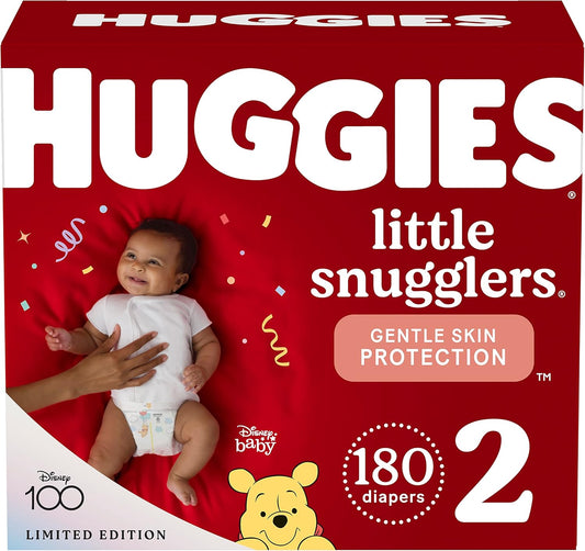 Baby Diapers Size 1, 198 Ct & Diapers Size 2, 180 Ct, Huggies Little Snugglers