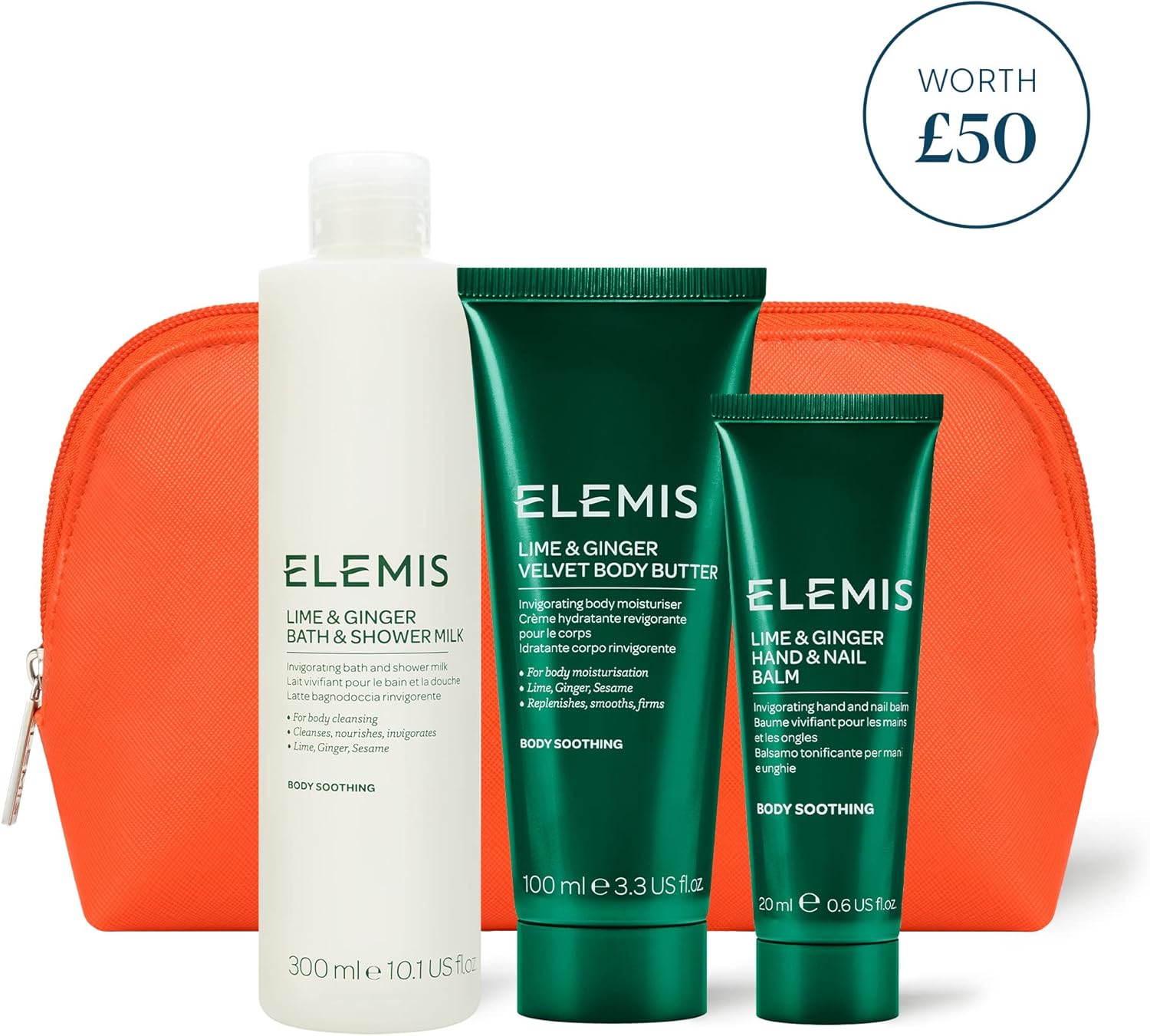 Elemis Lime And Ginger Body Care Trio, 3-Piece Luxury Body Care