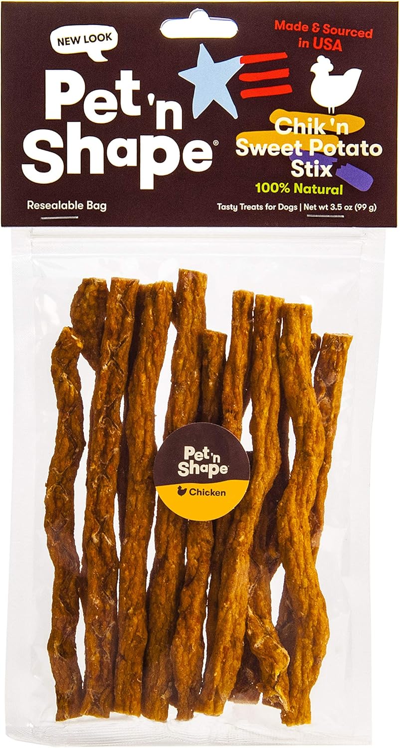 Pet 'N Shape Chik 'N Sweet Potato Stix Dog Treats– Made And Sourced In The Usa - 3.5 Ounce