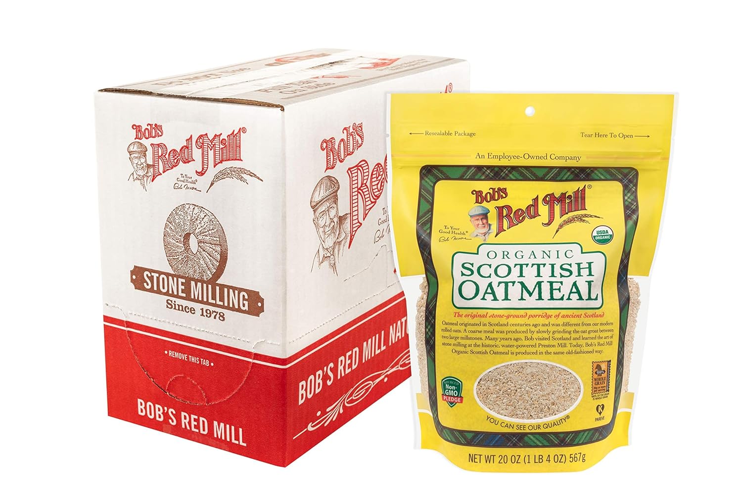 Bob's Red Mill Organic Scottish Oatmeal, 20-ounce (Pack of 4)