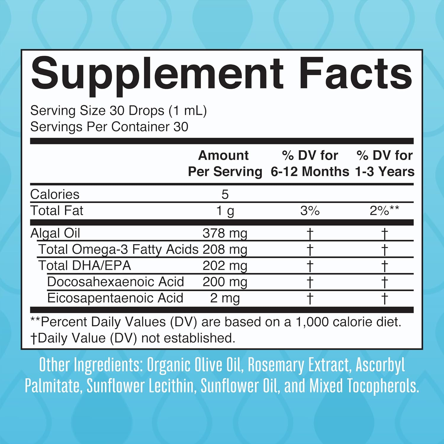 MaryRuth's Infant and Toddler Omega-3 Liquid Drops by | 200mg DHA and 2mg EPA Per Serving | Overall Wellness and Healthy Development | Unflavored | 1 Fl Oz : Health & Household