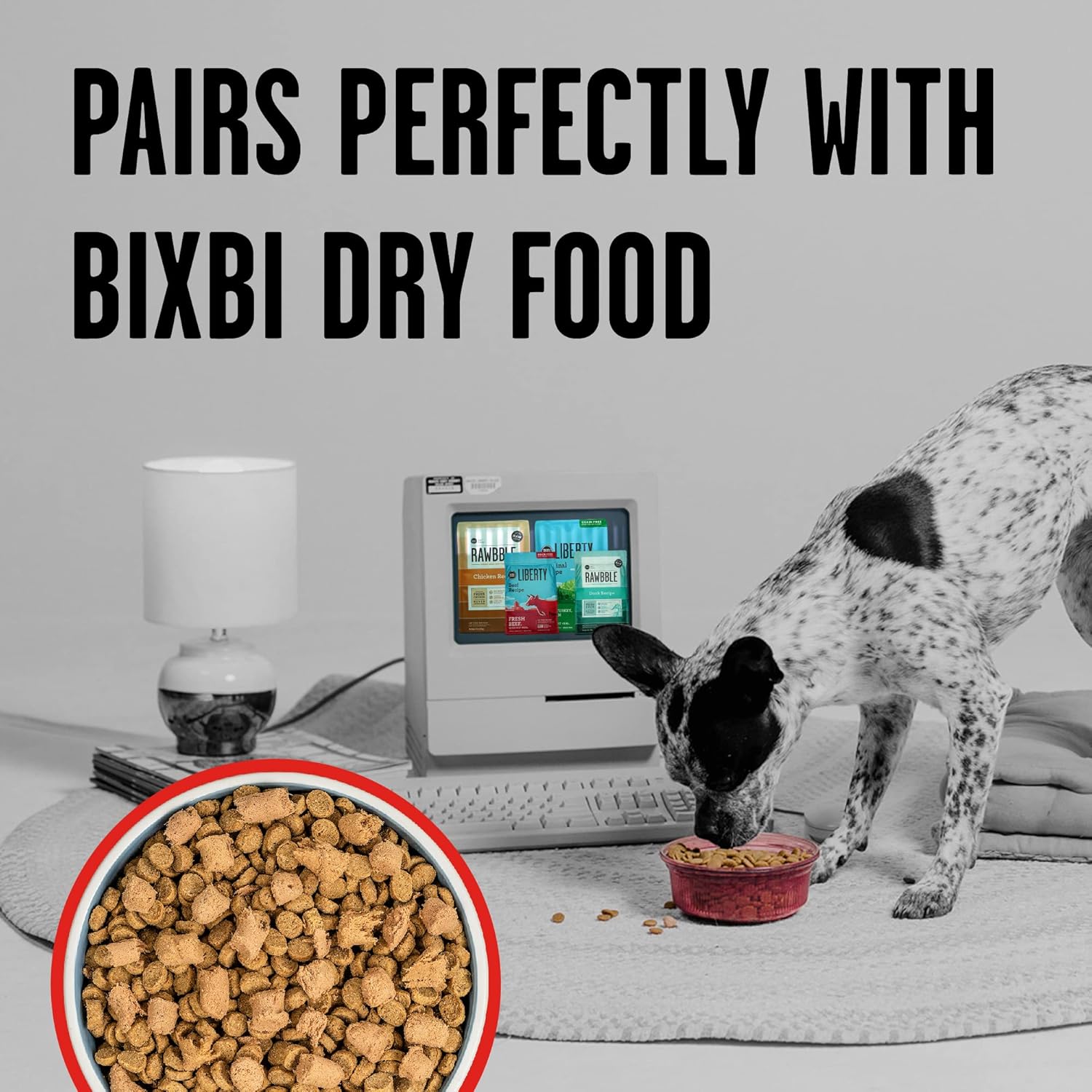 BIXBI Rawbble Freeze Dried Dog Food, Beef Recipe, 12 oz - 98% Meat and Organs, No Fillers - Pantry-Friendly Raw Dog Food for Meal, Treat or Food Topper - USA Made in Small Batches : Pet Supplies