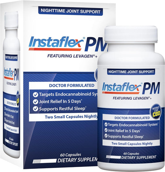 Instaflex PM Nighttime Joint Support with Levagen, Tamaflex, GABA, Ashwagandha, Passionflower Extract, Mobility, Sleep Support - 60 Capules