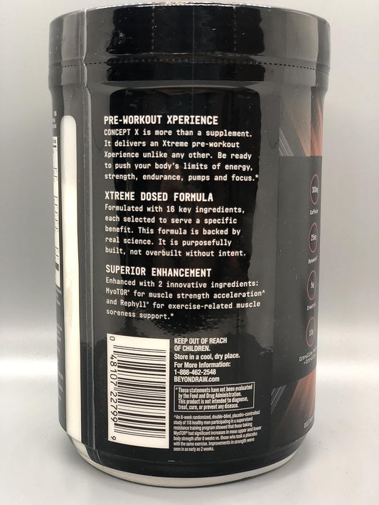 Beyond Raw Concept X | Clinically Dosed Pre-Workout Powder | Contains Caffeine, L-Citrulline, Creatine, And Beta-Alanine | Gummy Worm | 20 Servings