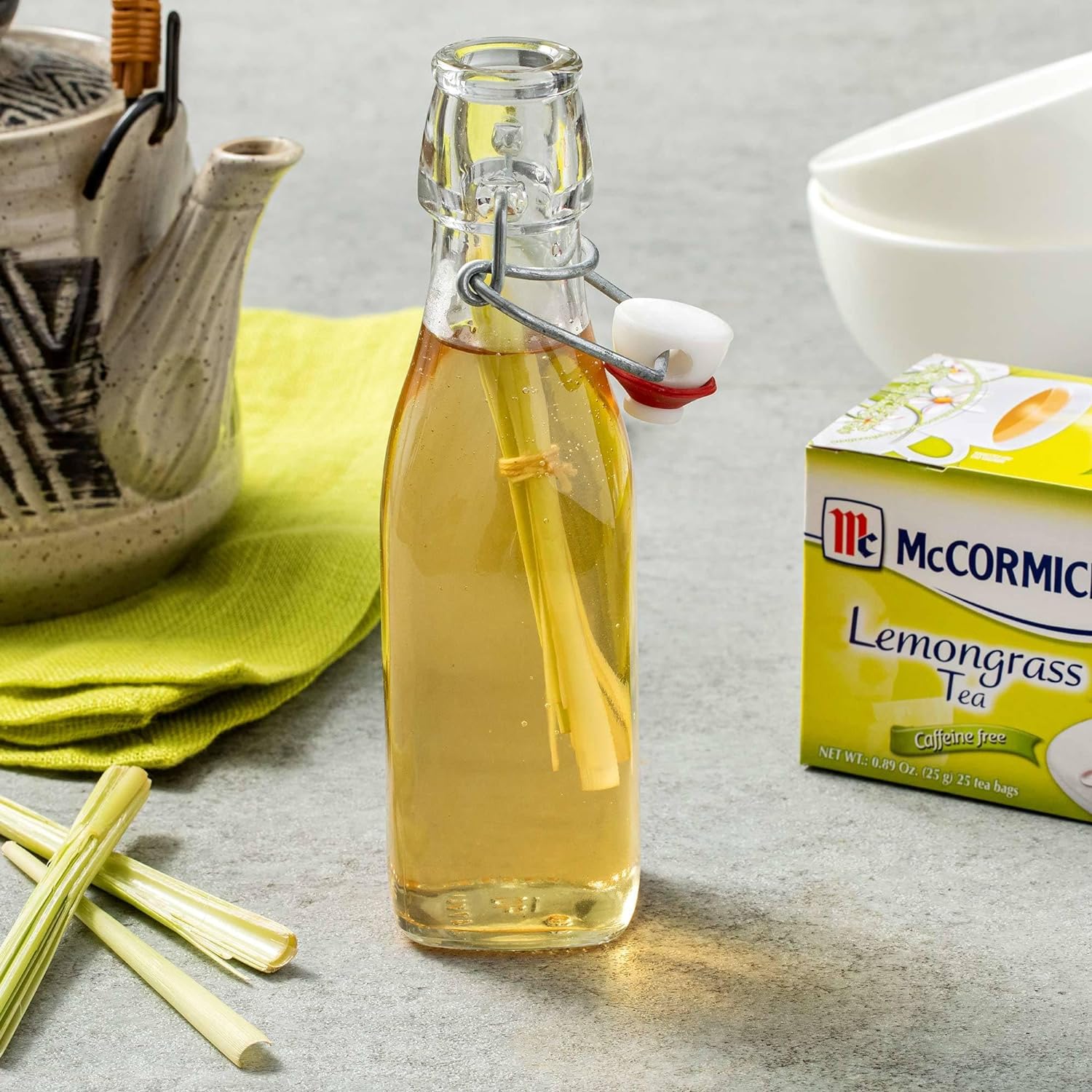 McCormick 25 Count Caffeine Free Lemongrass Tea Bags, 0.89 oz (Pack of 6) : Everything Else