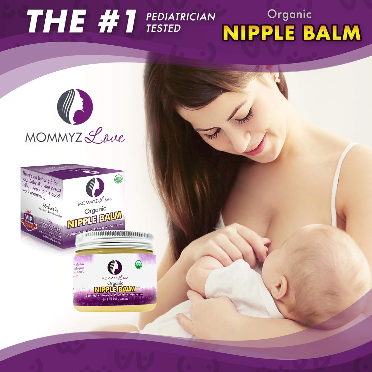 Best Nipple Cream for Breastfeeding Relief (2 oz) - Provides Immediate Relief To Sore, Dry And Cracked Nipples Even After A Single Use (3 Jars) : Baby