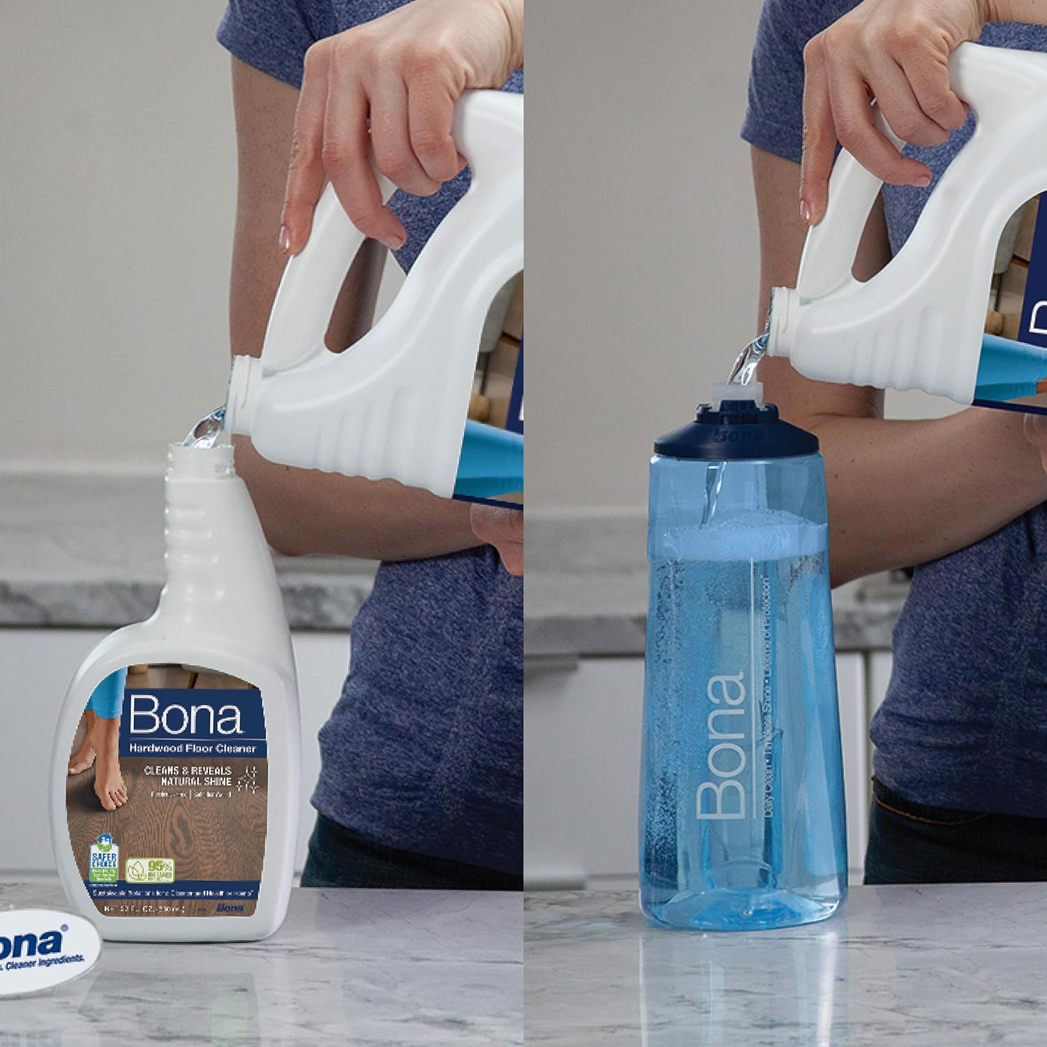 Bona Hardwood Floor Cleaner Refill - 64 fl oz - Unscented - Refill for Bona Spray Mops and Spray Bottles - Residue-Free Floor Cleaning Solution for Hardwood Floors : Health & Household