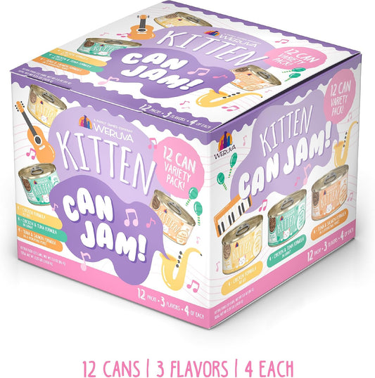 Weruva Kitten, Kitten Can Jam! Variety Pack, 3Oz Can (Pack Of 12)