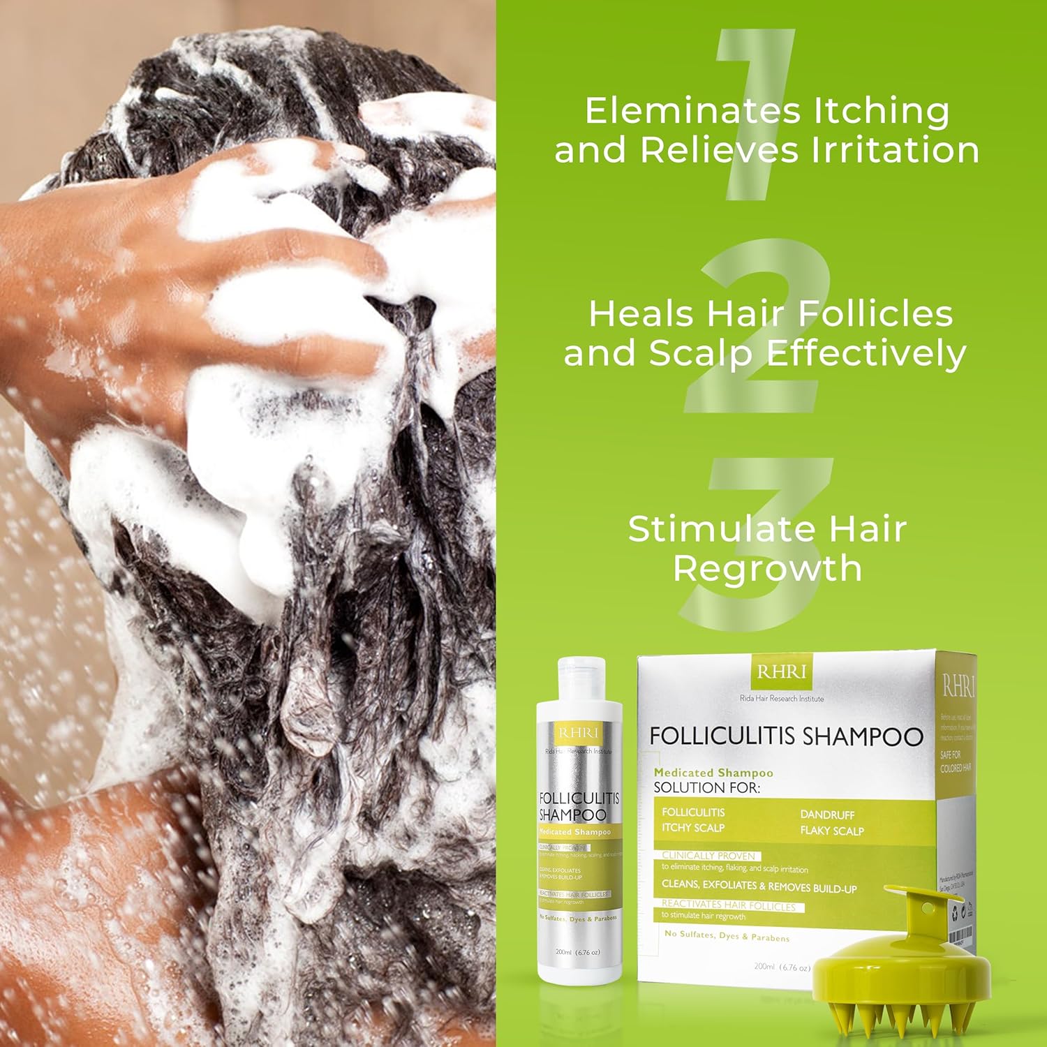 Anti Fungal Folliculitis Shampoo for Seborrheic Dermatitis, Scalp Psoriasis, Dandruff, and Itchy Dry Scalp Relief