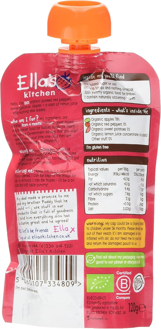 Ella'S Kitchen Apples Sweet Potatoes + Peppers, 120G
