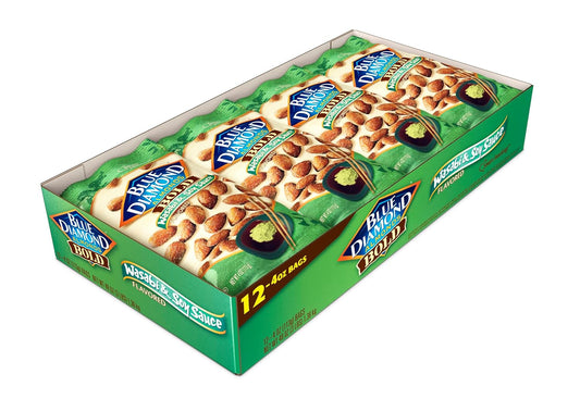 Blue Diamond Almonds, Wasabi/Soy Sauce 12-4 Oz Bags