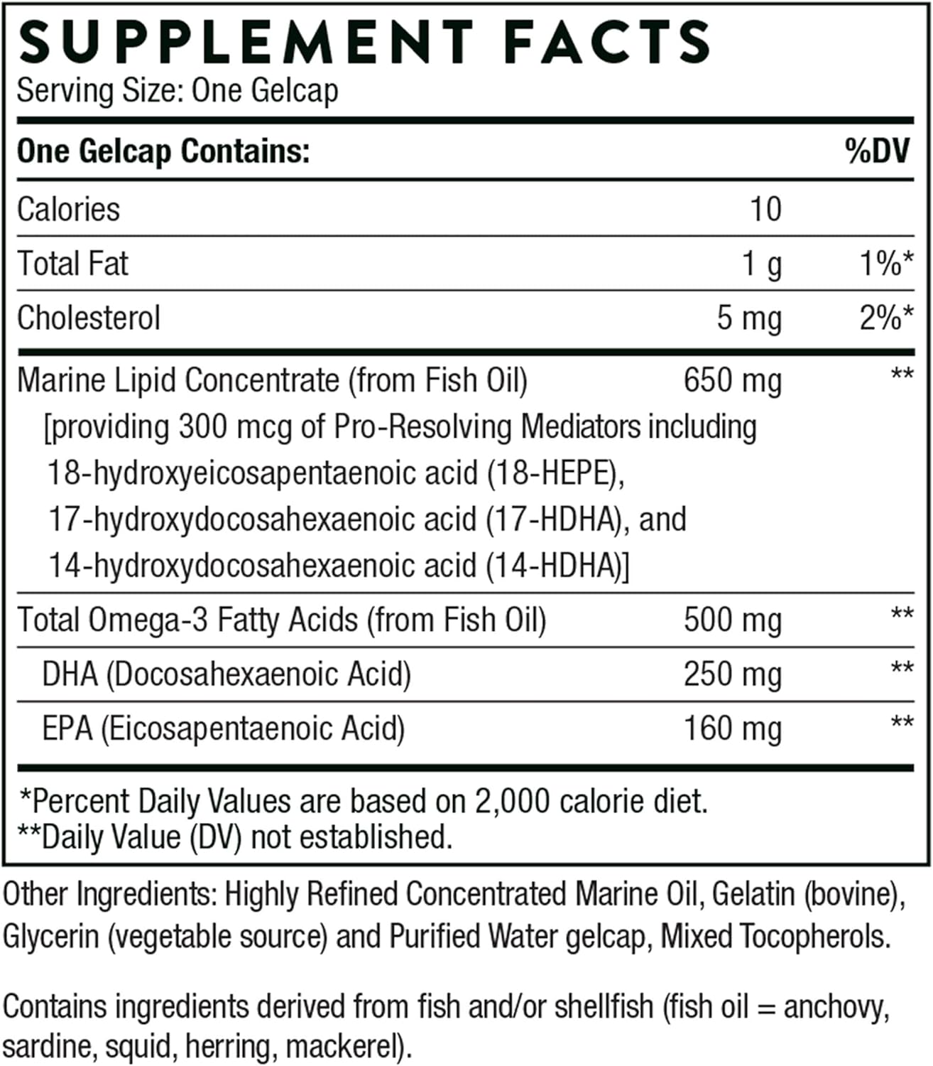 Thorne Pro-Resolving Mediators - Combines Pre-Resolving Mediators with EPA and DHA - Supports a Balanced Inammatory Response and Healthy Brain Structure - 60 gelcaps