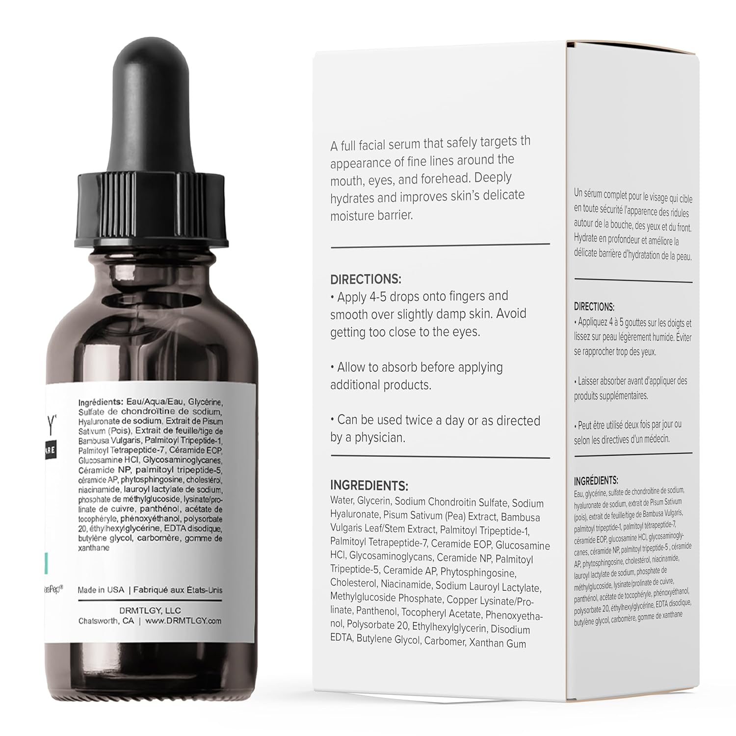 DRMTLGY Needle-less Serum - Anti-Aging Serum for Fine Lines & Wrinkles - Niacinamide Serum with Potent Blend of Hyaluronic Acid, Peptides & Ceramides, 1 fl oz : Beauty & Personal Care