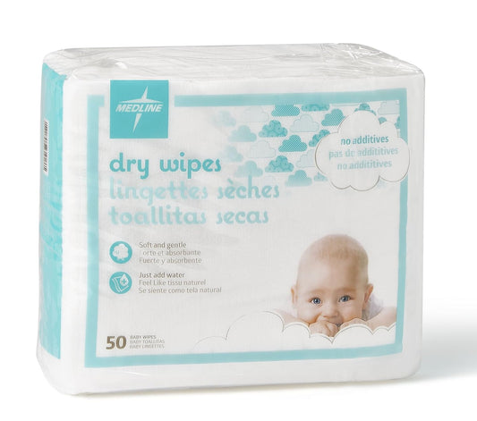 Medline Babysoft For Sensitive Skin Disposable Dry Cleansing Cloths, (Case Of 500)