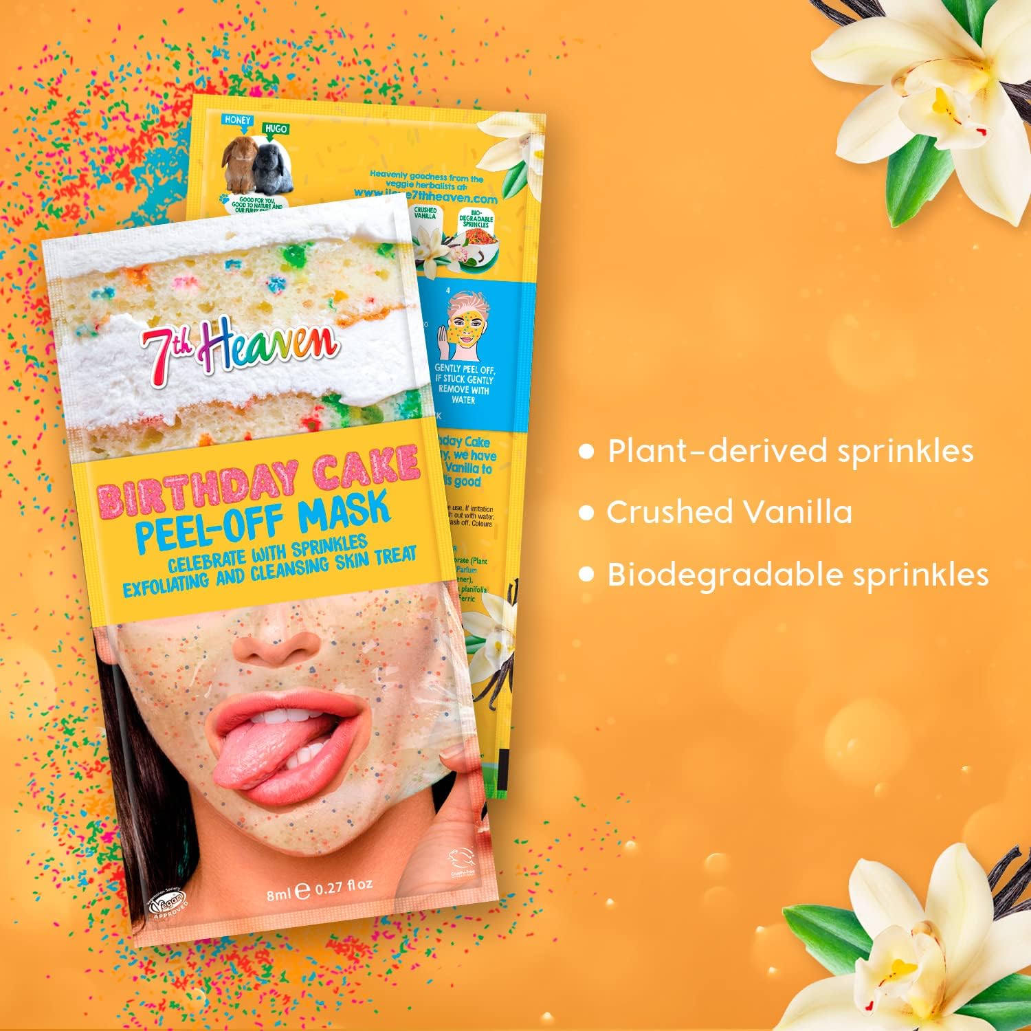7Th Heaven Birthday Cake Peel Off Face Mask, Exfoliating Face Mask Skincare Set - Genuine 7Th Heaven Face Masks Skincare