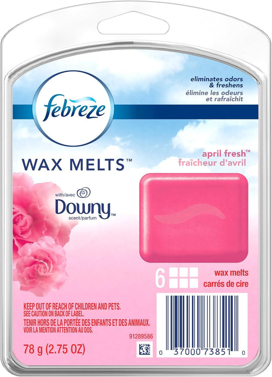 Febreze Wax Melts Air Freshener - With Downy April Fresh Scent - Net Wt. 2.75 OZ (78 g) Per Package - Pack of 3 Packages