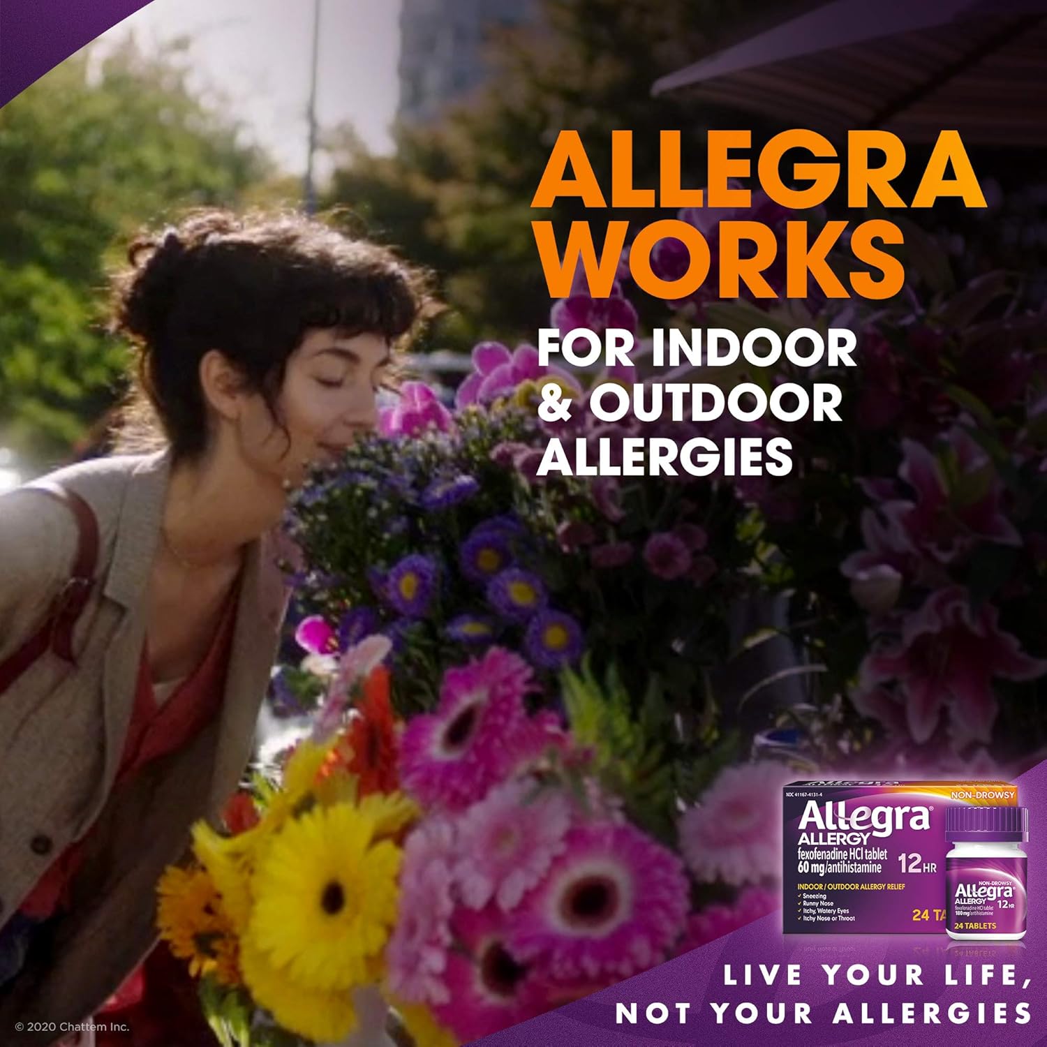 Allegra Adult Non-Drowsy Antihistamine Tablets for 12-Hour Allergy Relief, 60 mg, 24 Count : Health & Household