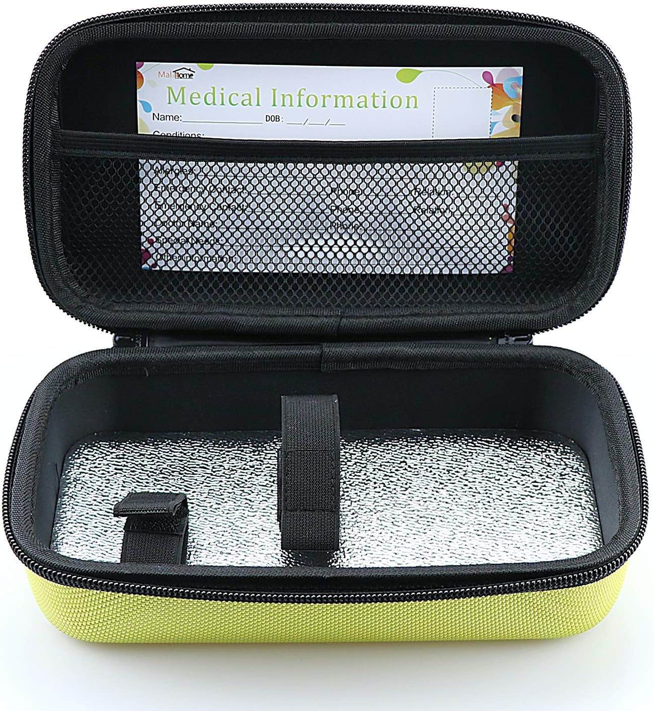 Uwows Asthma Inhaler Spacer And Aerochamber Carrying Case For Children And Adults.Waterproof Medicine Bag And Travel Organizer Holds Inhaler, Spacer, Mask, Epipen And Medication. (Case Only-Yellow)