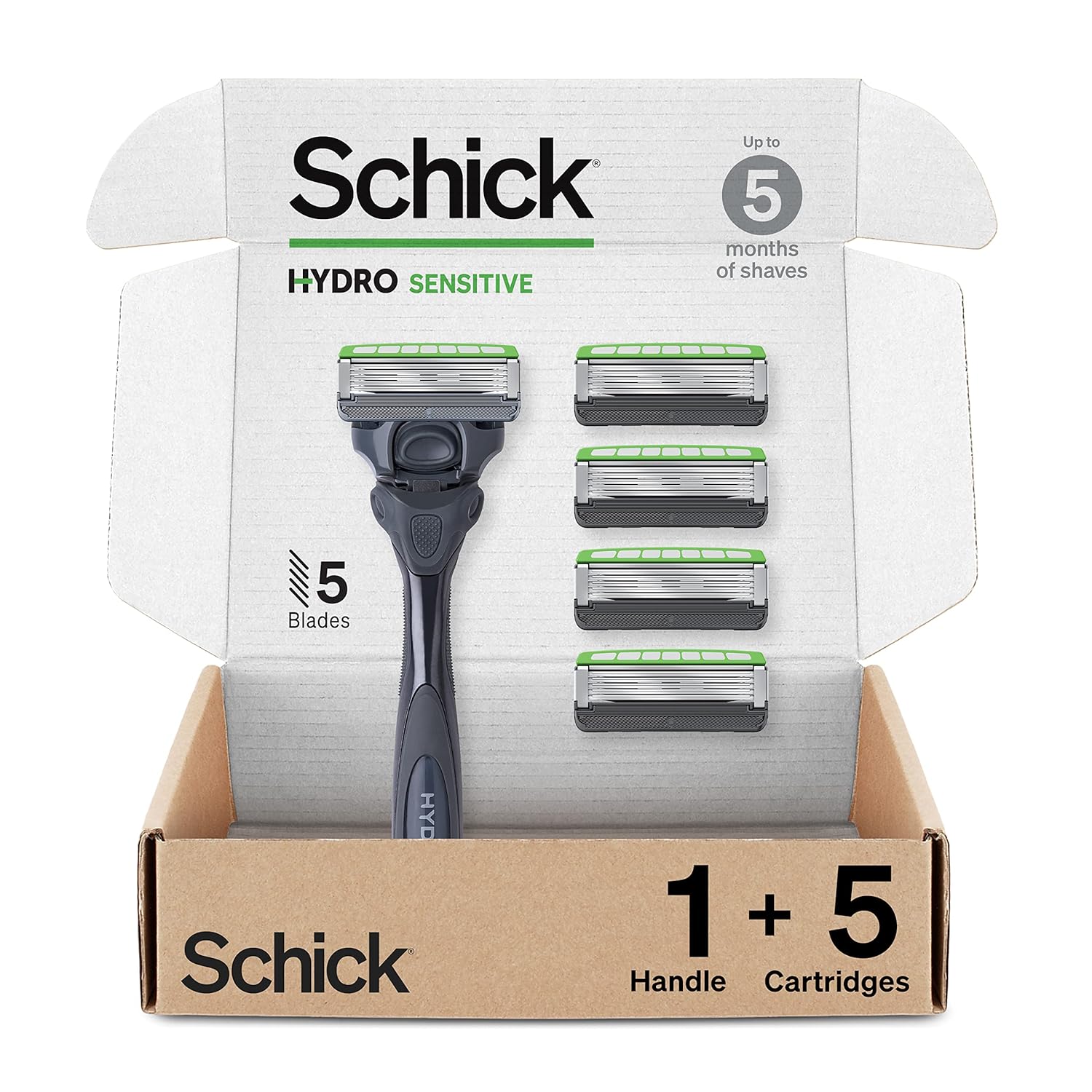 Schick Hydro Sensitive Razor — for Men with Sensitive Skin with 5 Razor Blades