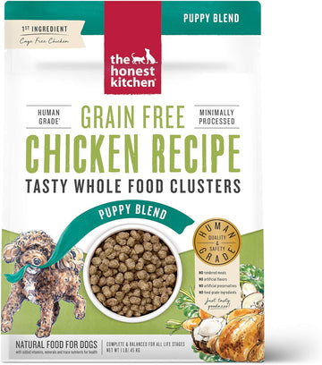 The Honest Kitchen Whole Food Clusters Puppy Grain Free Chicken Dry Dog Food, 1 lb Bag