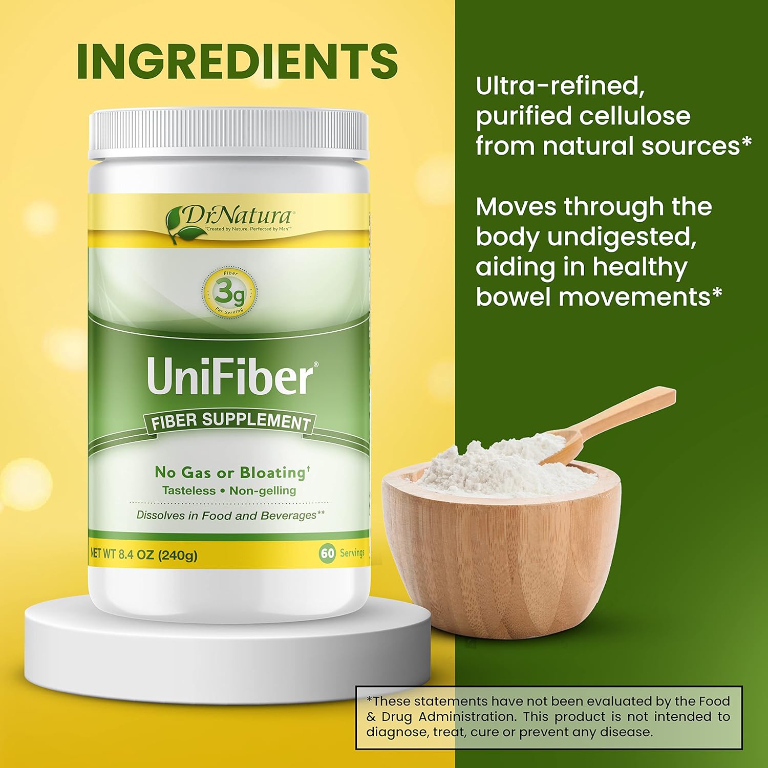 Dr. Natura® Unifiber, Natural Fiber Supplement, 8.4-Ounce : Health & Household