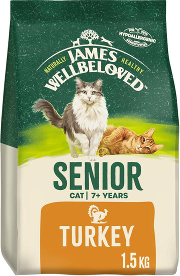 James Wellbeloved Senior Turkey 1.5 kg Bag, Hypoallergenic Dry Cat Food?03JW14