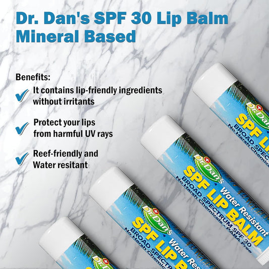 Dr. Dan's SPF 30 Lip Balm Mineral Based 3 Pack