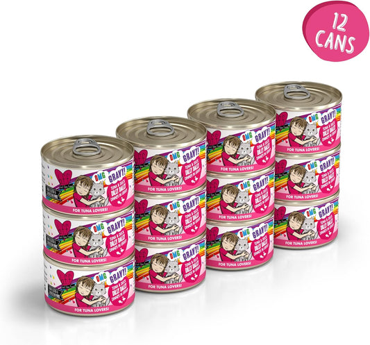 Weruva B.F.F. Omg - Best Feline Friend Oh My Gravy!, Tuna & Duck Dilly Dally With Tuna & Duck, 2.8Oz Can (Pack Of 12)