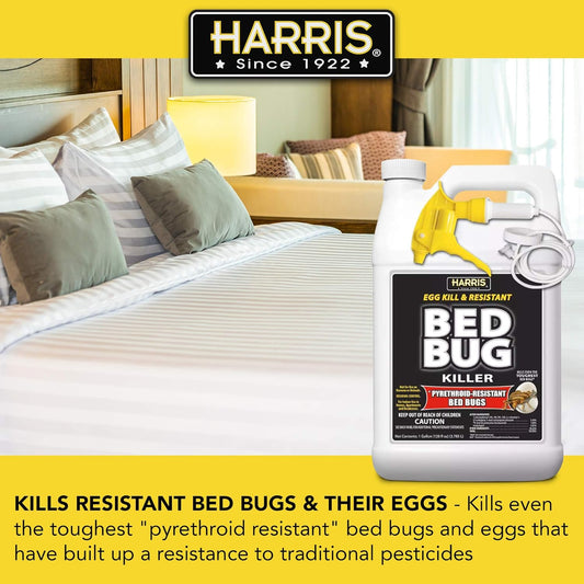 Harris Toughest Bed Bug Killer, Liquid Spray With Odorless And Non-Staining Extended Residual Kill Formula (Gallon)