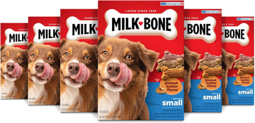 Milk-Bone Peanut Butter Flavor Dog Treats For Small Dogs, 24 Ounce (Pack Of 6), Crunchy Texture Helps Freshen Breath